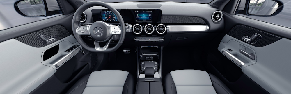 inside a Grey Mercedes Benz 